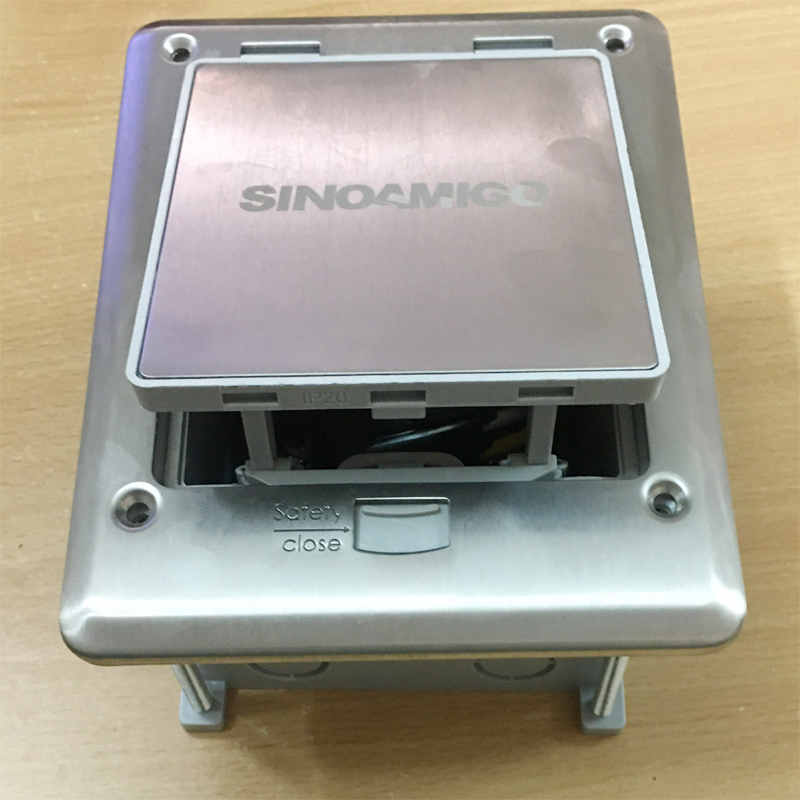 Hộp ổ điện âm sàn SinoAmigo SOB-3SFC màu bạc IP66