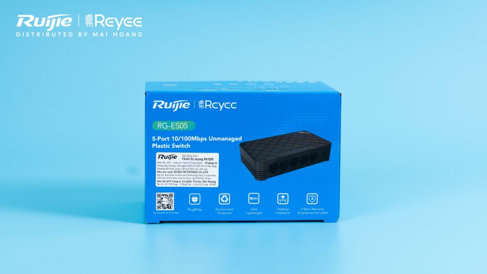 Bộ chia mạng 5 cổng 10/100 Mbs Reyee RG-ES05 chính hãng