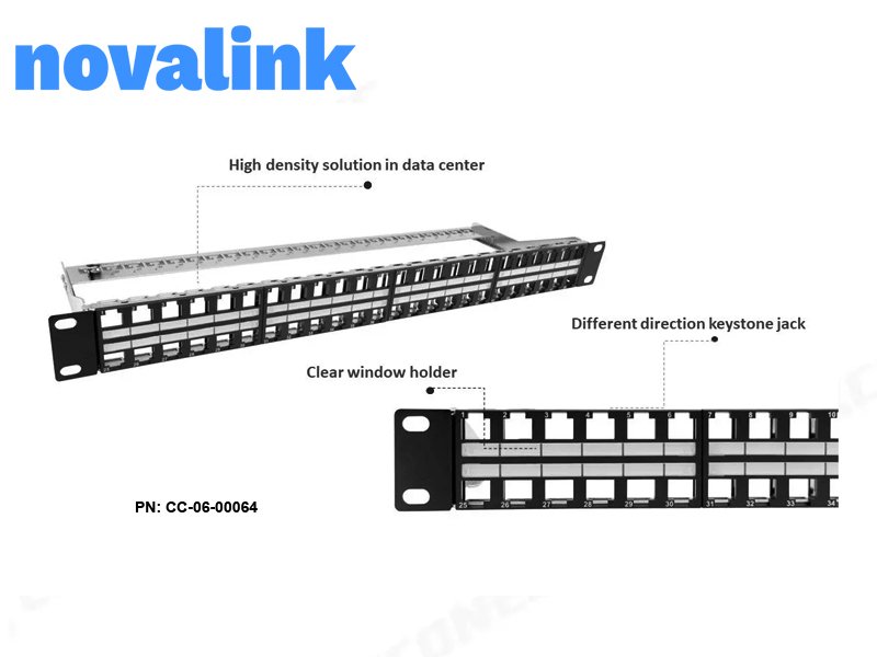 Khung thanh đấu nối cáp, patch panel 48 cổng Novalink CC-06-00064 chính hãng