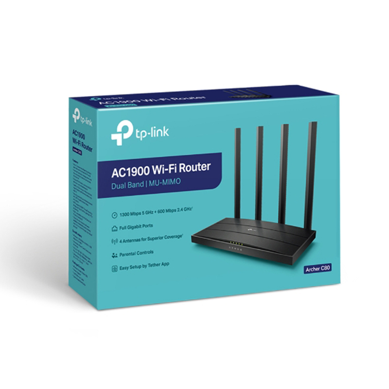 TPLink Router Wi-Fi MU-MIMO AC1900 Archer C80 tốc độ cao