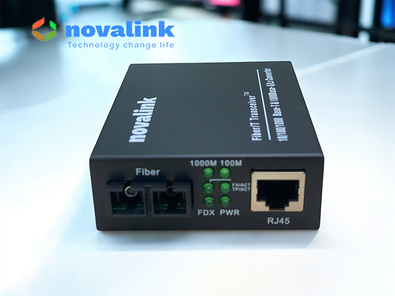 Bộ Chuyển Đổi Quang Điện Gigabit 1GB Chuẩn SC Sợi Đôi Novalink NV-43102D-SM-25 Chính Hãng