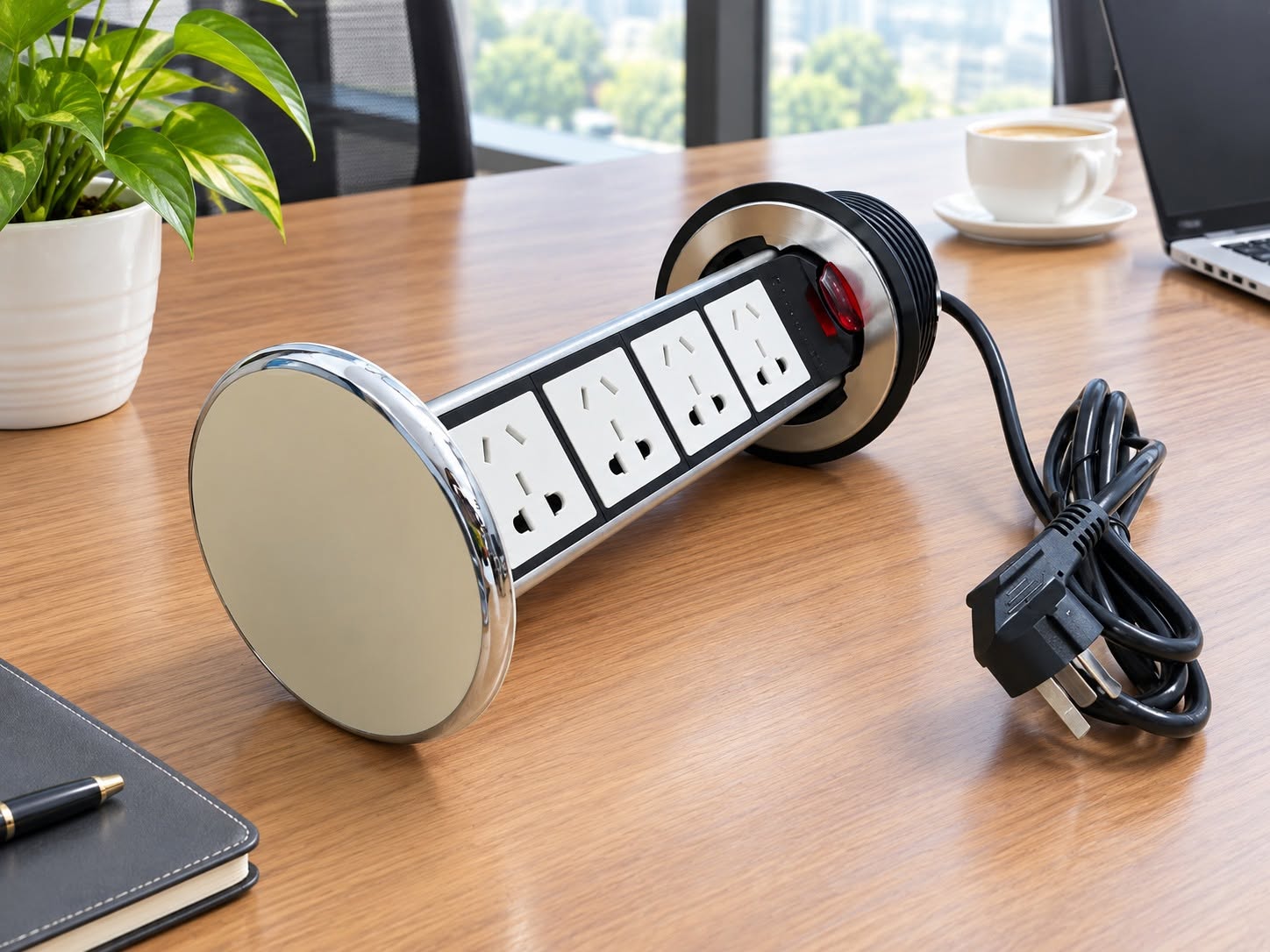 Ổ Điện Âm Bàn Đảo Sinoamigo STP-1W Trắng Ngà Cao Cấp Chính Hãng