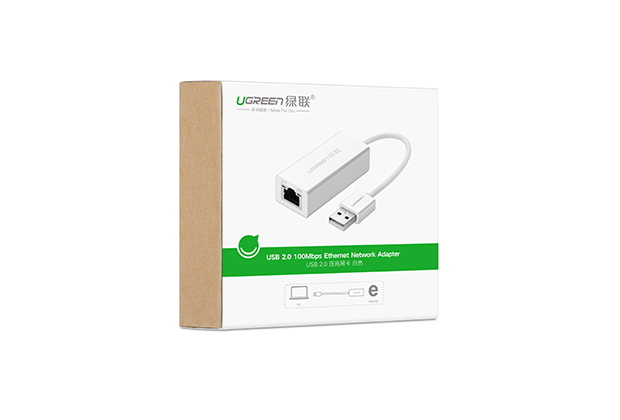 USB to Lan 2.0 hãng ugreen 20253 cho pc, notebook hỗ trợ 10/100 mbps