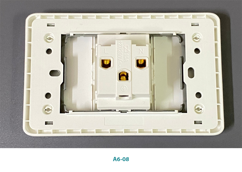 Mặt ổ cắm đơn 3 chấu đa năng Novalink A6-08 Công suất 15A điện áp 220V-250V cao cấp