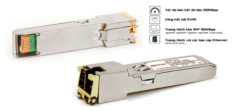 Bộ chuyển đổi quang SFP to RJ45 tốc độ 100Mbps APTEK APS1200