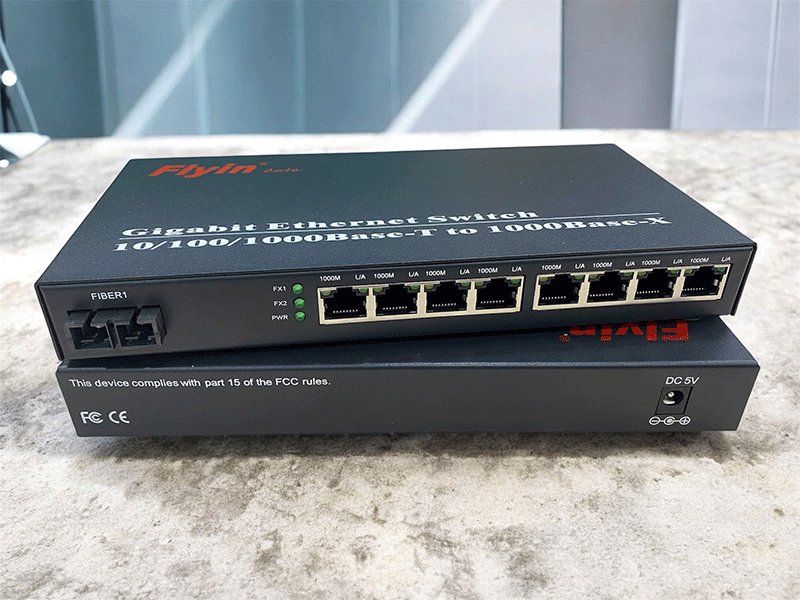 Bộ chuyển đổi quang điện 1 to 8 LAN - Converter quang Gigabit 10/100/1000 Novalink