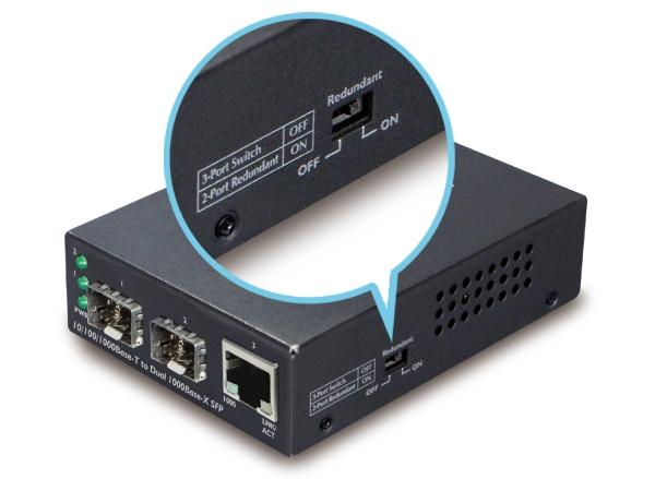 Bộ chuyển đổi quang điện PLANET GT-1205A (2 SFP + 1 RJ45, Gigabit)