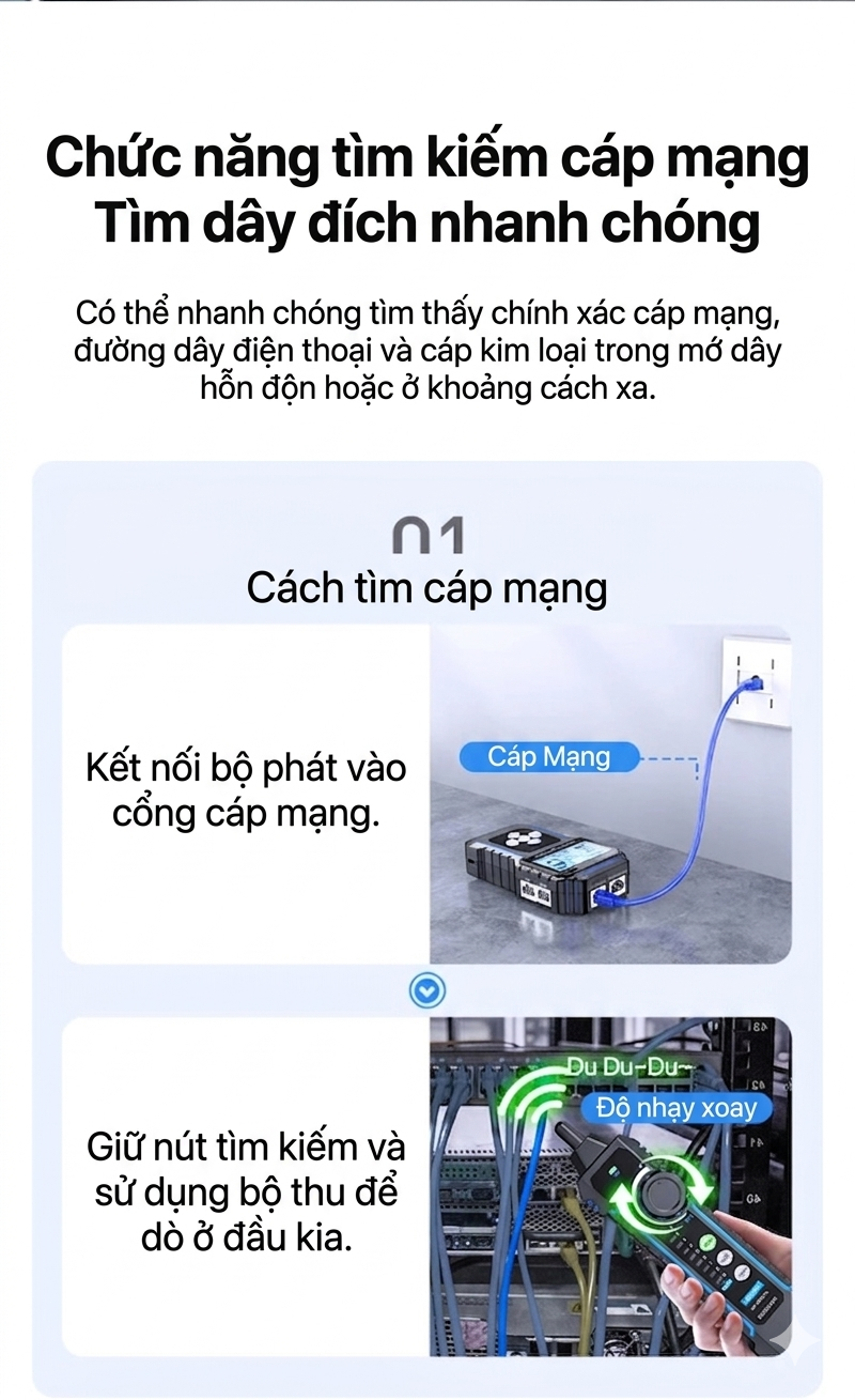 m&aacute;y d&ograve; d&acirc;y mạng NOYAFA NF-8209 Pro chống nhiễu