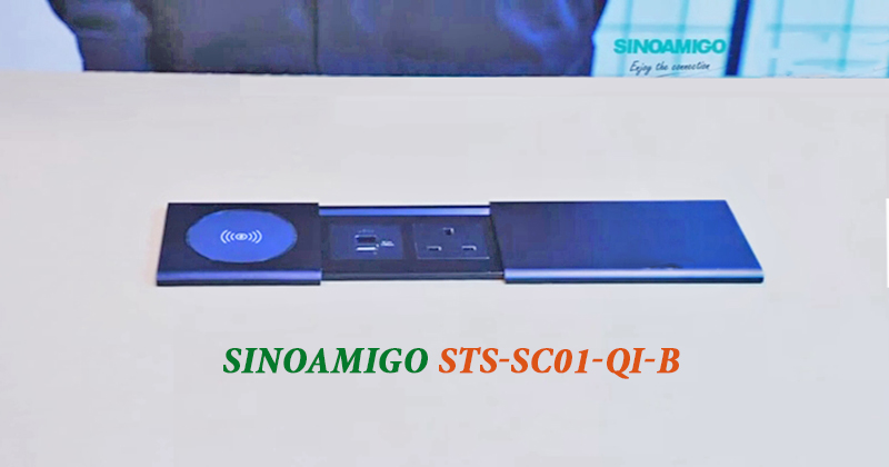 Ổ cắm điện âm bàn Sino Amigo STS-SC01-Qi-B chính hãng