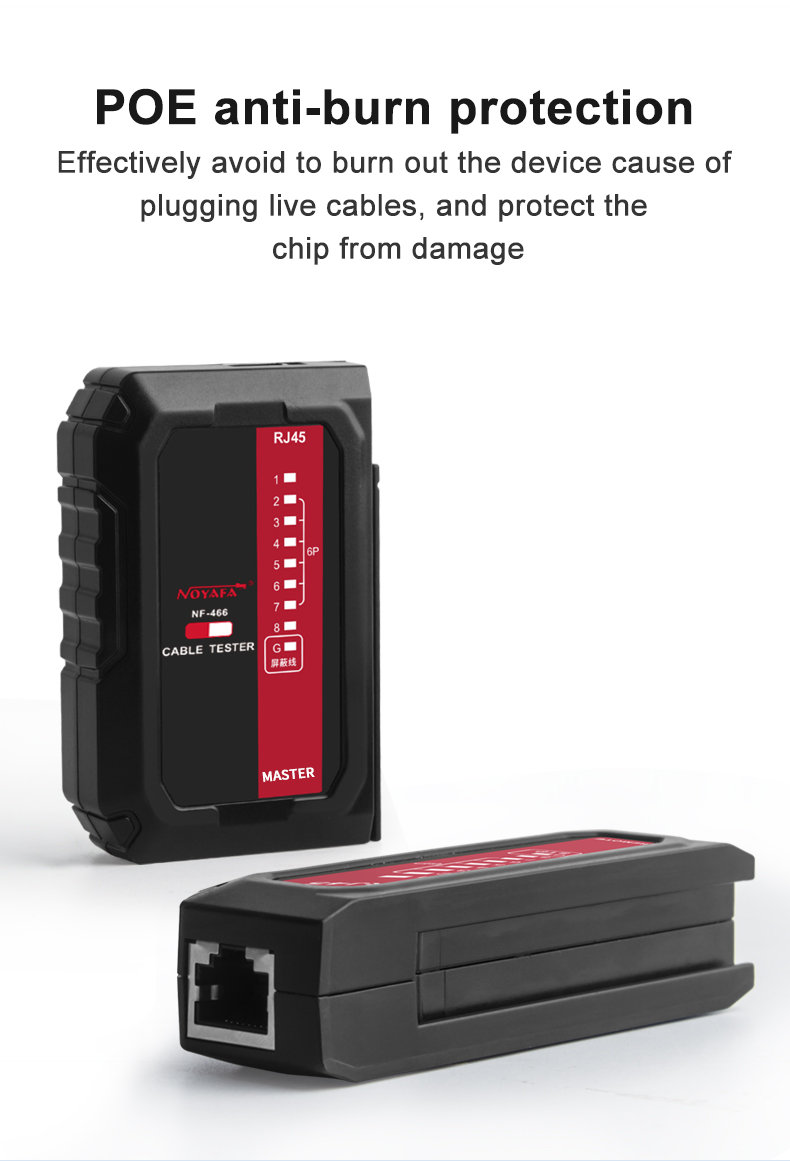 Test c&aacute;p mạng RJ45 bằng m&aacute;y test mạng Noyafa NF-466