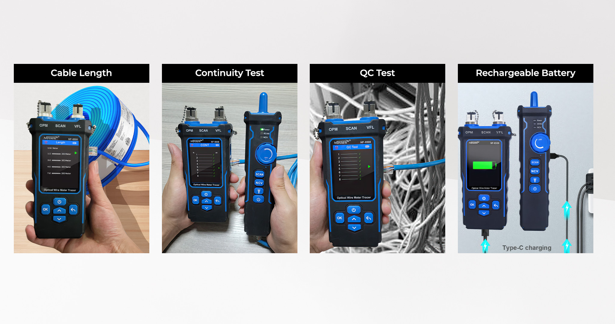 đo chiều d&agrave;i c&aacute;p mạng tdr nf8508 port flash