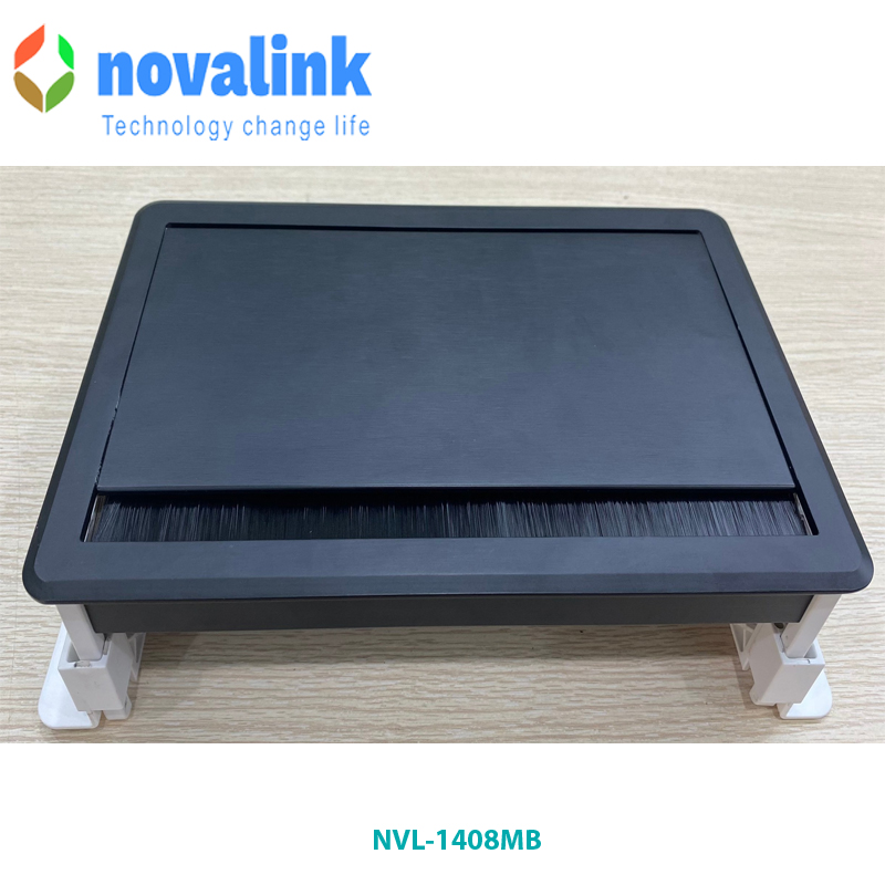 Hộp ổ điện âm bàn Novalink NVL-1408MB màu đen tối đa 8 modules đẳng cấp