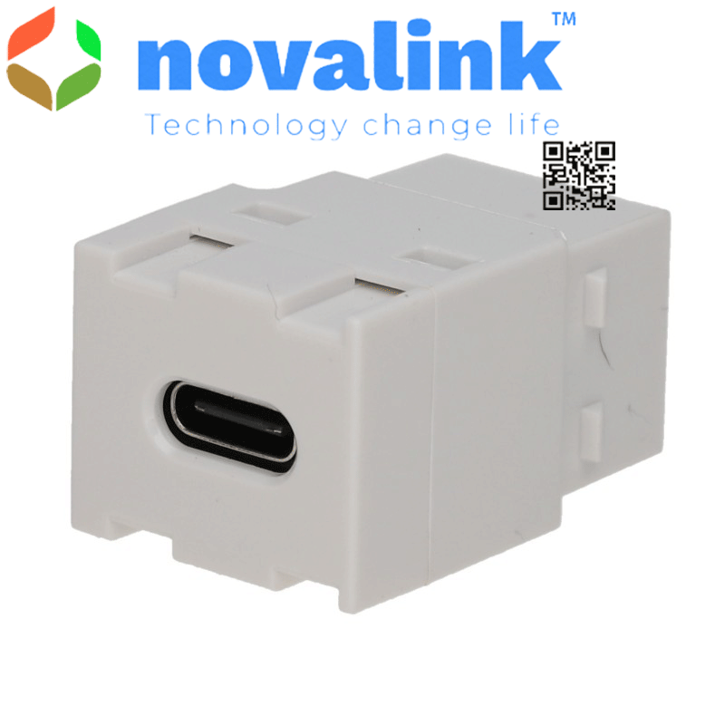 Ổ cắm USB 3.0 Type C sang C Novalink lắp đặt âm bàn