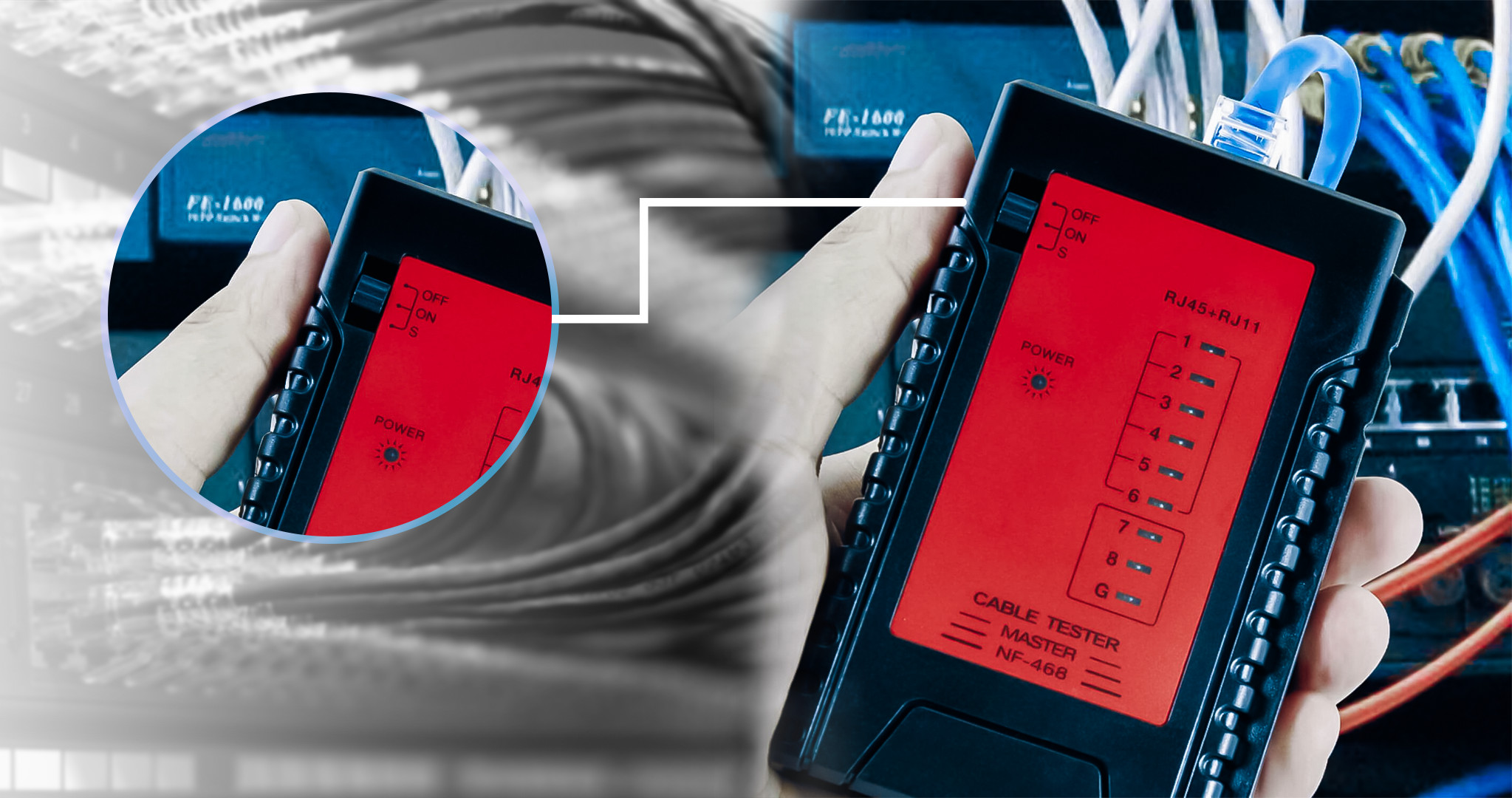 M&aacute;y Test Mạng NOYAFA NF468 Ch&iacute;nh H&atilde;ng | Test RJ45 RJ11 Nhanh, gi&aacute;