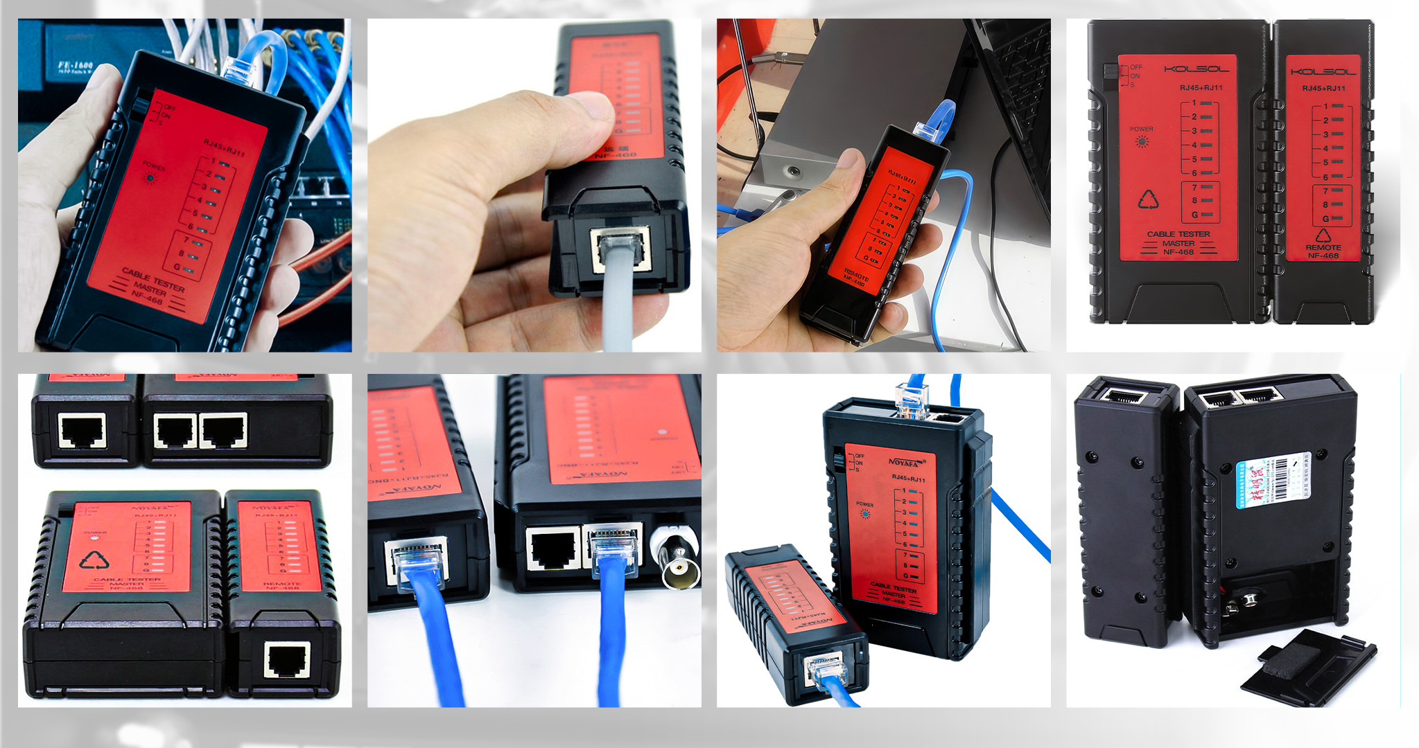 m&aacute;y test mạng nf468 remote t&aacute;ch rời test &acirc;m tường