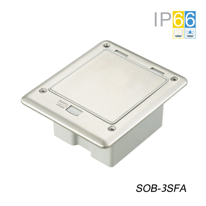 Hộp âm sàn SinoAmigo SOB-3SFC chống nước màu bạc