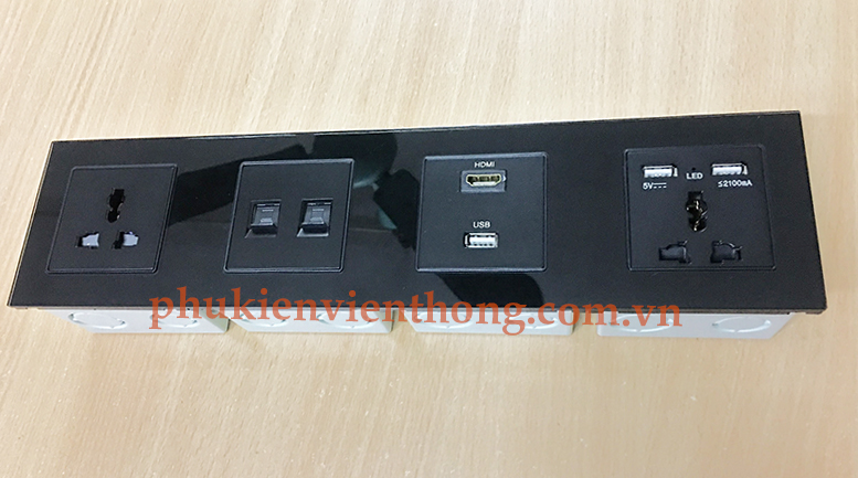 Hub Media đa năng 2 sạc USB, 1 HDMI,1 USB Data, 2 LAN cat6, 2 ổ điện đôi S/N SW-SR-004B