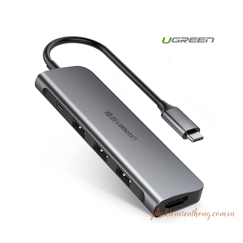 Thiết bị chuyển đổi USB-C to HDMI kèm Hub USB 3.0 Cao Cấp Ugreen 50209