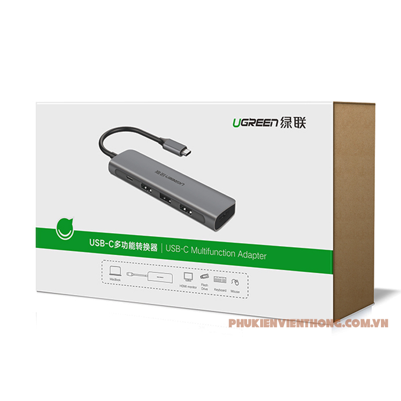 Thiết bị chuyển đổi USB-C to HDMI kèm Hub USB 3.0 Cao Cấp Ugreen 50209