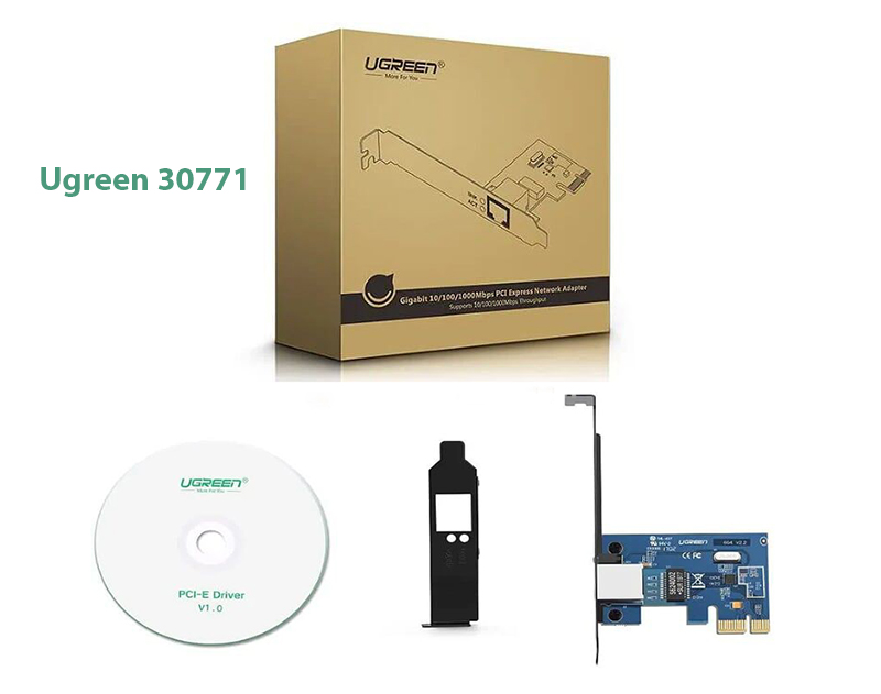 Card mạng PCI-e 1x Gigabit 10 100 1000 Mbps Ugreen 30771