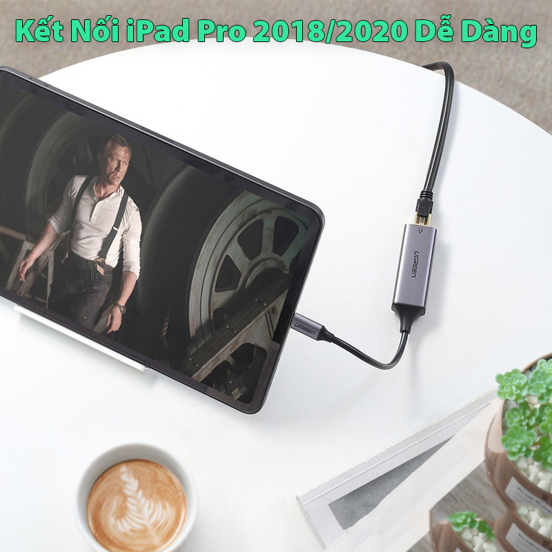 Bộ chuyển đổi Usb Type-C to Lan 1000 Mbps Ugreen 50737 vỏ nhôm Chính Hãng