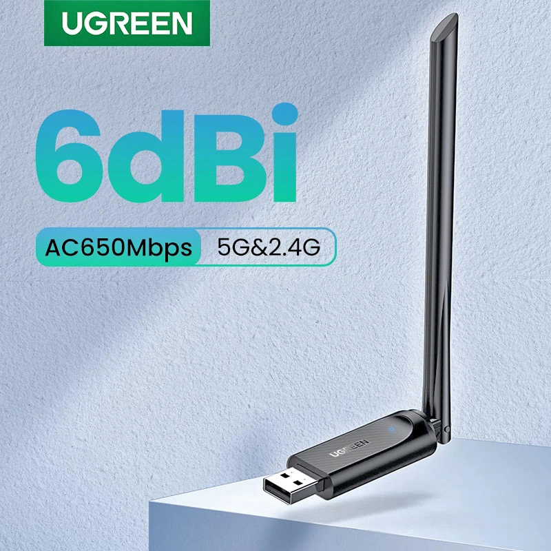 Card USB WIFI băng tần kép 2,4G & 5G dành cho PC Ugreen 90339