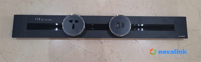 Thanh Ray Lắp Ổ Điện Âm Bàn, Âm Tường Novalink 80cm Trắng - KZ02-05W