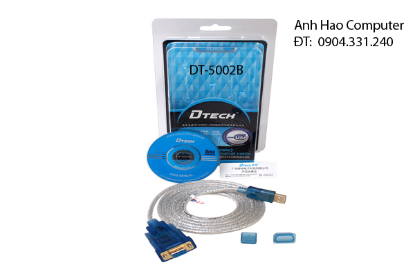 Cáp chuyển đổi USB to Com RS232  âm Dtech DT5002B cao cấp