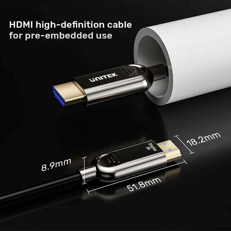 Cáp HDMI Sợi Quang 4K Dài 30m UNITEK C11081BK | Truyền Tín Hiệu Ổn Định, Hình Ảnh Sắc Nét