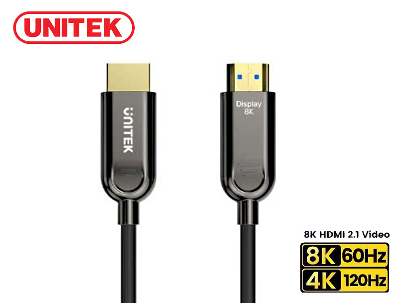 Cáp HDMI 8K UNITEK sợi quang v2.1 dài 15m S/N C11085GY01-15 chính hãng