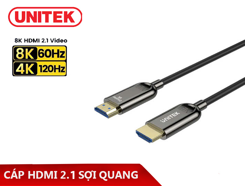 Dây HDMI 8k UNITEK dài 100m sợi quang S/N C11085GY01-100 chính hãng