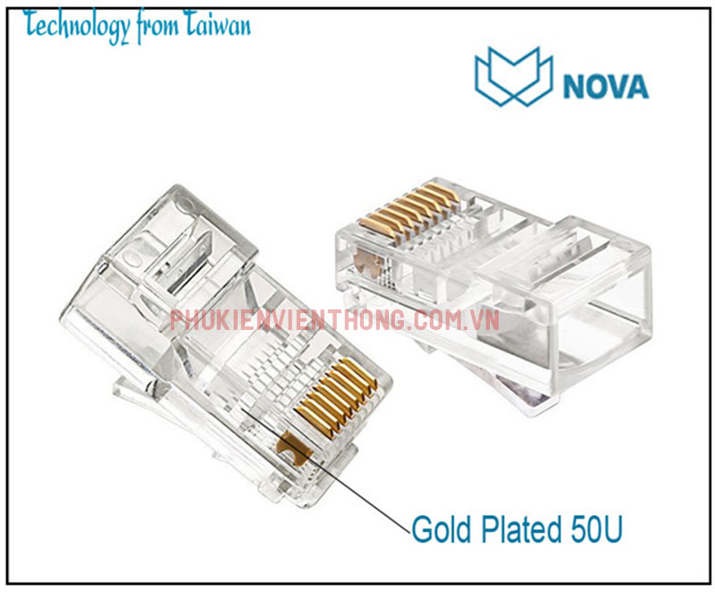 Đầu bấm mạng cat 6 UTP NOVA 1 mảnh P/N : CC-01-00176 chính hãng