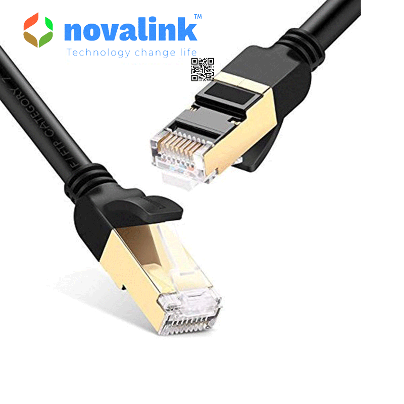 Dây Nhảy, cáp đấu nối  Mạng Cat7 STP 20m Chính Hãng | Tốc Độ 10Gbps, Màu Đen