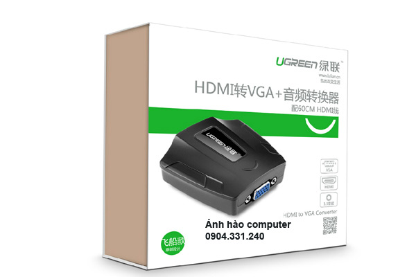 Bộ chuyển đổi HDMI sang VGA audio 40227 chính hãng Ugreen