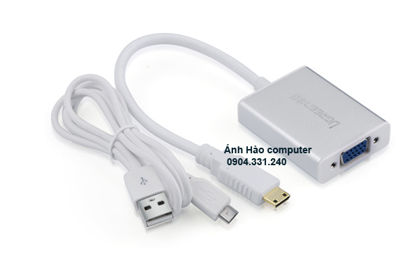 Cáp chuyển Mini HDMI sang VGA Ugreen 40217 chính hãng