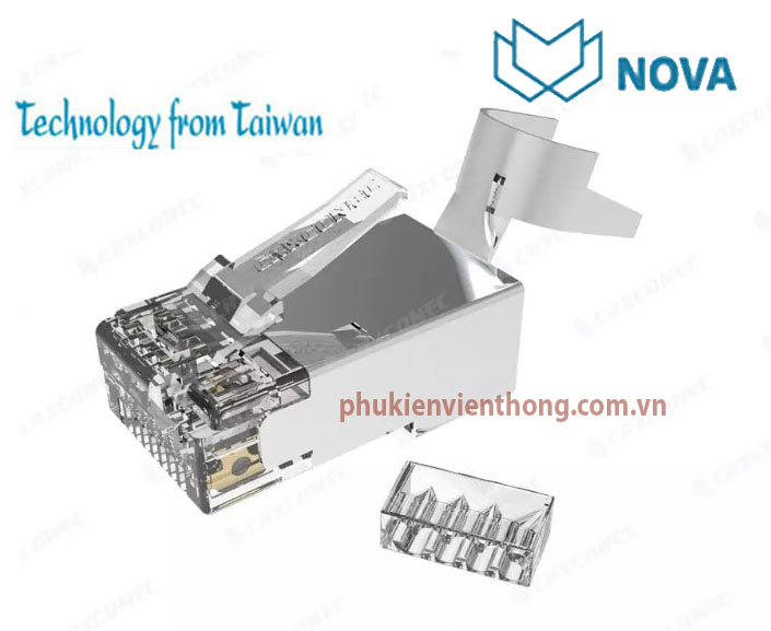 Đầu bấm mạng Nova cat6A chống nhiễu P/N : CC-01-00017 cao cấp