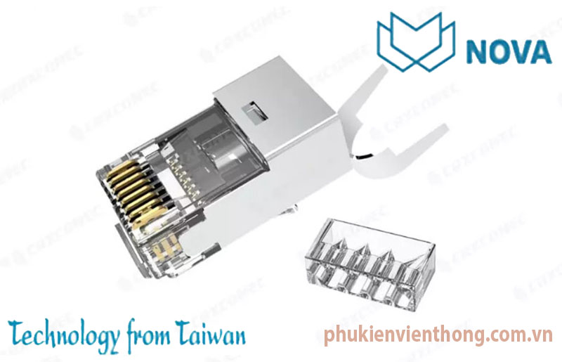 Đầu bấm mạng Nova cat6A FTP chống nhiễu P/N : CC-01-00017 cao cấp