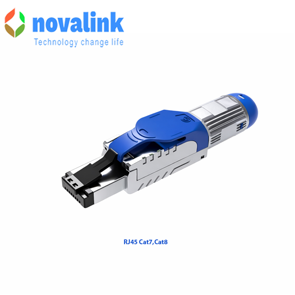 Đầu bấm hạt mạng Cat8A STP Novalink CC-01-90001 40Gbps chống nhiễu