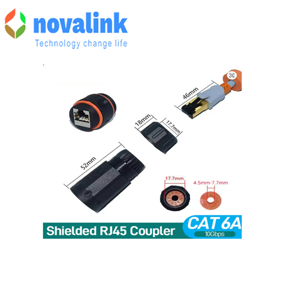 Đầu nối RJ45 chống nước IP68 Novalink NV-WP601A cho c&aacute;p Cat6 Cat7