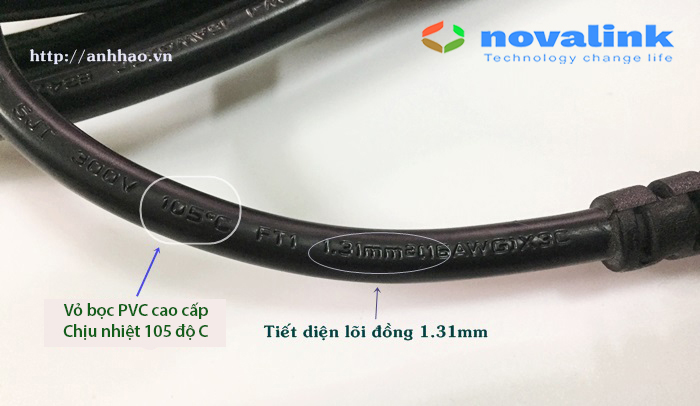 D&acirc;y nguồn 3&times;1.5mm&sup2; Novalink NV-53103A d&agrave;i 1.5m