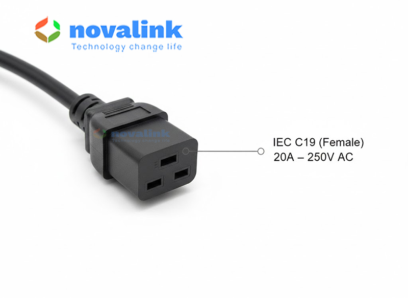 Dây nguồn C20 To C21 dài 3m 15A Novalink NV-56303A cao cấp