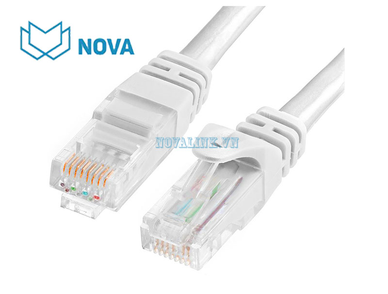 Dây nhảy mạng cat6 UTP dài 1m NOVA màu trắng 550MHZ NV-25002