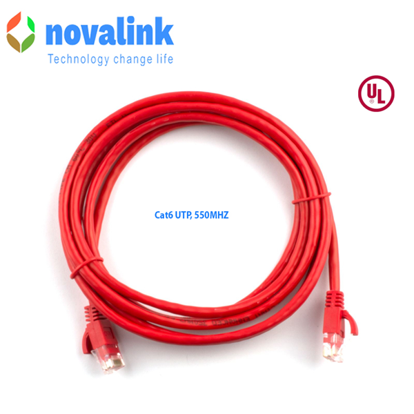 Dây nhảy mạng  Cat6 0.5m SINOAMIGO SN-24001 màu đỏ chính hãng | Patch cord 550MHz