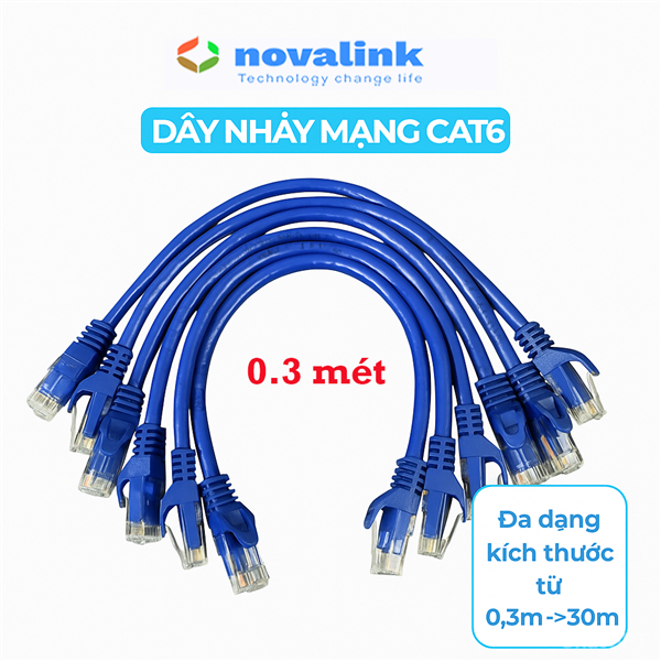 C&aacute;p mạng patch cord Cat6 RJ45 30cm
