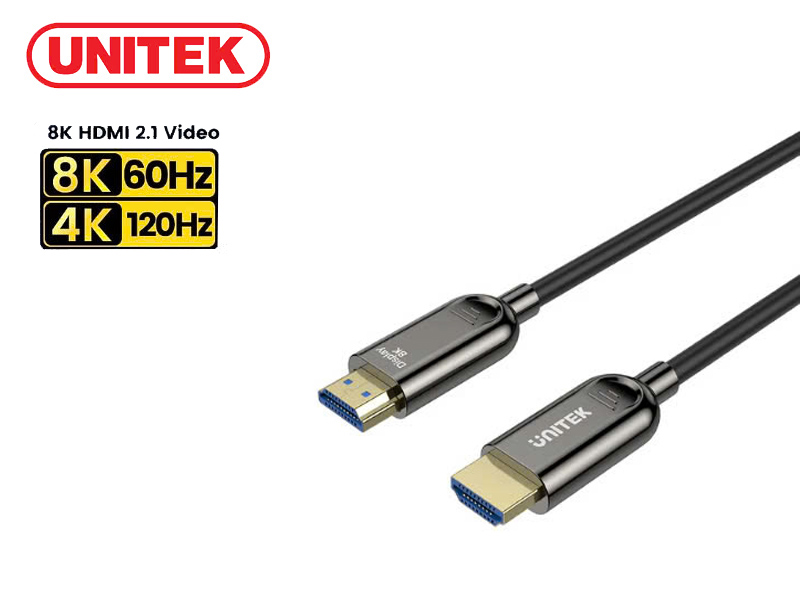 Cáp HDMI UNITEK 8K Sợi Quang dài 20m S/N C11085GY01-20 chính hãng