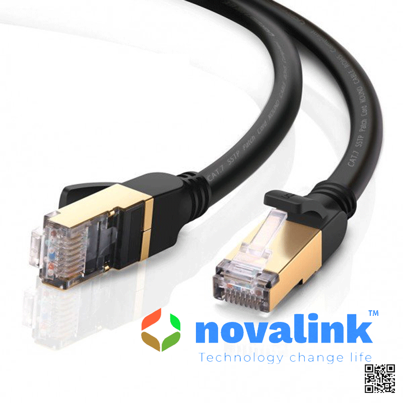 Dây Nhảy, cáp đấu nối  Mạng Cat7 STP 20m Chính Hãng | Tốc Độ 10Gbps, Màu Đen