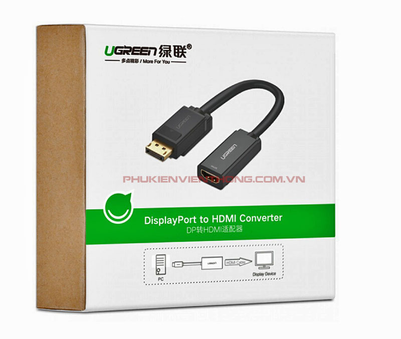 Dây cáp chuyển đổi  Displayport to HDMI Ugreen 4k*2k 30Hz 40363