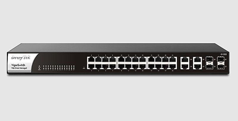 Switch mạng Draytek VigorSwitch G1282 24 cổng + 4 cổng lan Gigabit