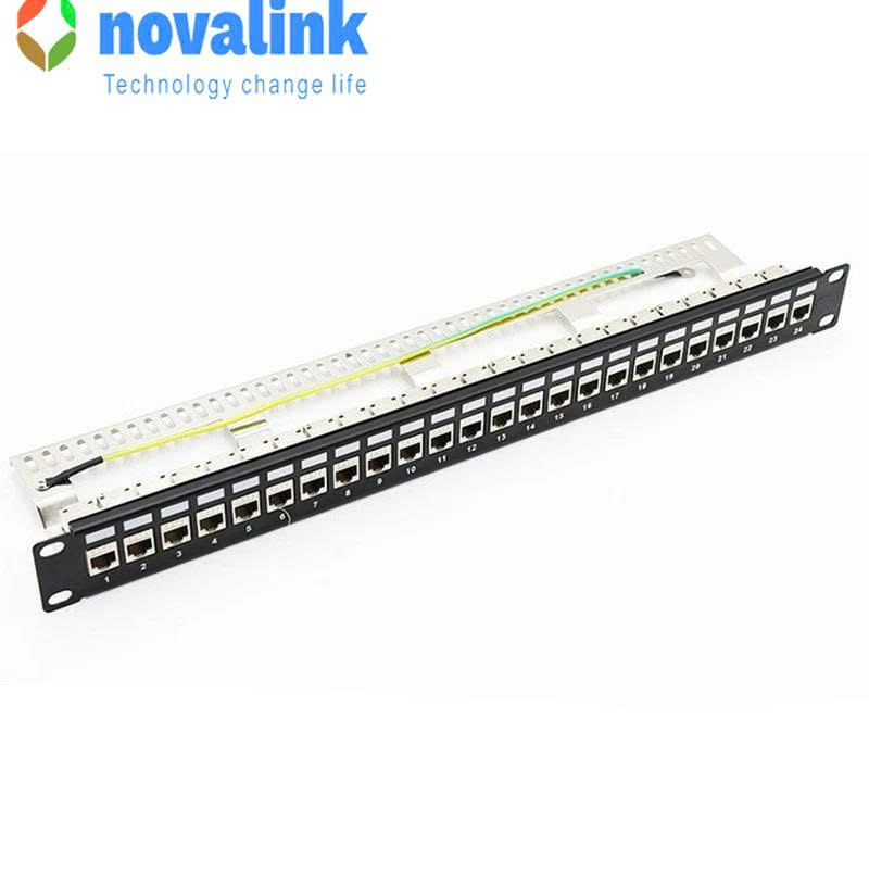 Khung Patch Panel Cat6A 48 Port 2U Novalink CC-06-00064 Chính Hãng
