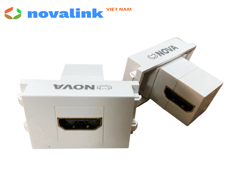 Hạt ổ cắm HDMI gấp 90 độ Nova lắp âm tường chính hãng